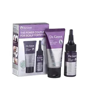 Dr. Groot Scalp Revitalizing Solution Travel Set for Hair Loss, Korean Hair Care, Hair Thickening Shampoo & Miracle in Shower Treatment, TSA Approved, 5 Seconds to Smooth Hair, Rosemary Oil