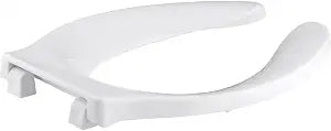 KOHLER K-4731-SC-0 Stronghold Elongated Toilet Seat with Self-Sustaining Check Hinge and Integrated Handle, White