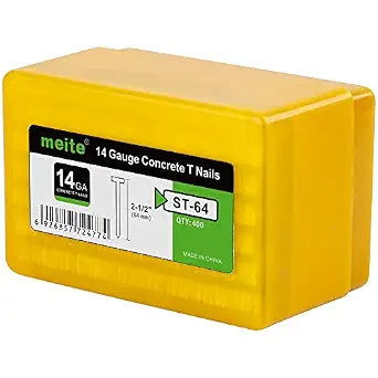 meite 14 Gauge Concrete T Nails, 2-1/2 Inch Length T Nails 400PCS