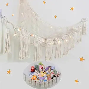 Macrame Boho Toy Hammock with LED Light