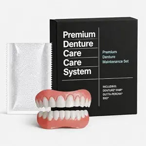 Aoyaanew Denture Kit, Top & Bottom Temporary Teeth Set, Universal Fit