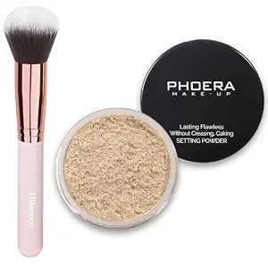 PHOERA Foundation Face Powder, Soft Focus Setting Powder, Silky Powder For Creating Without Shine, Smooths Pores & Lines, Up to 24H Wear Oil Control,0.49 Oz (N.02 Cool Beige)