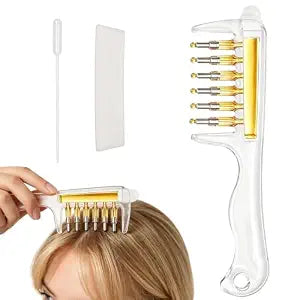 Scalp Essential Oil Comb, Hair Care Serum Applicator, Refillable Scalp Liquid Applicator Comb for Men & Women, Clear