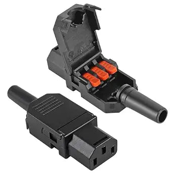 2pcs 3 Pin Terminal Quick Connectors C13 Female Connector Power AC 250V 10A Power Plug Adapter Socket