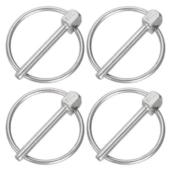 uxcell 4Pcs 1/8" x 1-3/8" Linch Pin with Ring, Stainless Steel Round Linch Pins for Boat Kayak Canoe, Trailer Trolley Trucks Mower, Silver