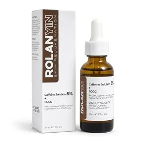 ROLANYIN Caffeine Eye Serum 5% for Dark Circles & Puffiness, 1 Fl Oz
