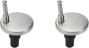2PCS Toilet Seat Hinge Fixings Toilet Seat Top Fix Quick Release Hinges Expanding Rubber Screws, 1.85"