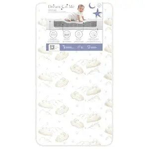 Dream On Me Twilight 5 2-in-1 Breathable Spring Coil Crib & Toddler Mattress  Firm Infant Side & Plush Toddler Side, Reversible Design, Waterproof Vinyl Cover, GREENGUARD Gold & BSA Certified