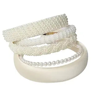 Cuizhiyu White Pearl Headbands for Women Girls Cute Pearl Dainty Headbands