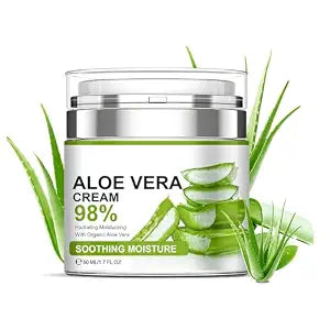 Grospe Aloe Vera Moisturizer Facial Cream,Facial Cream With 98% Organic Aloe Vera,Anti Wrinkle Face Moisturize Cream,For Dry Skin,Acne Scars,Soft,Moisturizing,And Delicate Skin