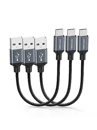 CableCreation 3Pack 6 inch USB C Cable, USB to USB C 3A Fast Charging Cable