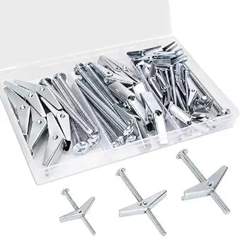30 Sets 3 Sizes Hollow Wall Anchors for Drywall Ceiling