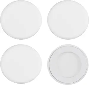 Round Wall Cover Plate 4Pcs 2-1/2" Plastic Screwless Blank Cover Plates Adhesive Electrical Covers for Wall Holes, Exposed Wires (White)