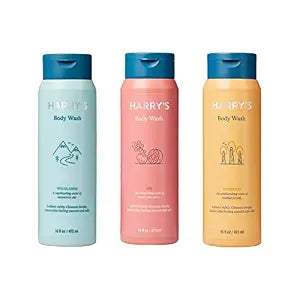 Harry's Men's Body Wash Shower Gel, Variety - Fig, Wildlands, Redwood (Pack of 3)