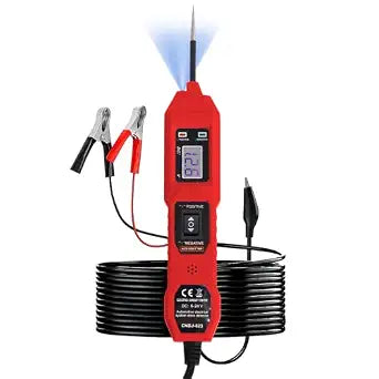 Power Circuit Probe Tester, 6V-24V DC Automotive Car Electric Fuse & Voltage Tester with LED Test Light, HD LCD Readout, Overload Protection, Short Circuit Finder with 14.7FT Cable