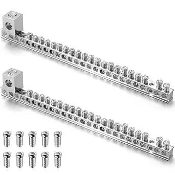 Relaxweex 2 Set Ground Bar Kit with 21 Terminal Positions & Ground Lug
