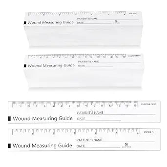 100 Pcs Wound Measuring Tape 6 Inch Wound Ruler Double Sided Disposable Paper Tape Measure Paper Guide Ruler Measurement Tools for Nurses