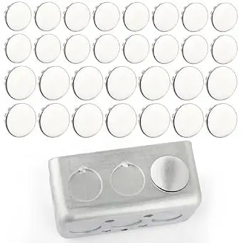 20PCS Seal Electrical Box Knockout in 2 Sizes, Removable Round Steel Instant Knockout Plugs for Closure Unused Electric Box Outlets Holes, Snug Pocket Hole Plugs (1/2'' and 3/4'')