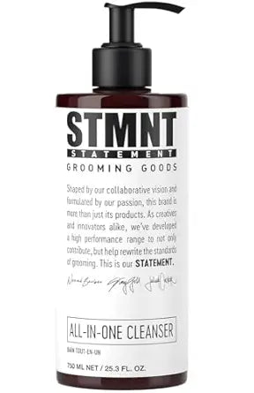 STMNT Grooming Goods All-In-One Daily Cleanser | SLS/SLES Sulfates Free | Extra Caring Formula w/Activated Charcoal & Menthol