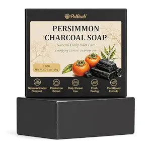 Charcoal Soap with Persimmon for Underarms, Face & Body, 5.22 oz