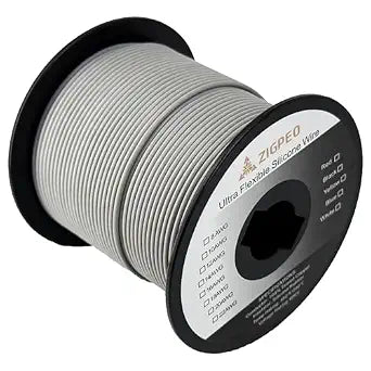 20 AWG Silicone Wire 300FT Grey Spool, Extra Flexible 20 Gauge Stranded Copper Wire, High Temp 392 600V - RC, Automotive, Battery | Tinned Copper Conductor
