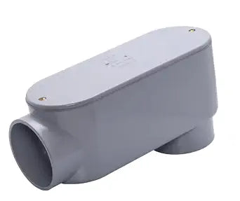 LB2 (RSLB60S) 2" PVC Type LB Conduit Body, Schedule 40, Electrical Access Fitting, Gray, Weatherproof, (1 Unit)