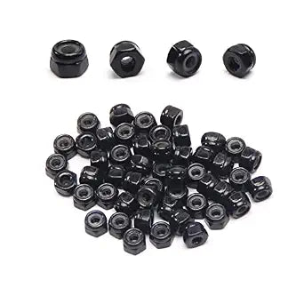 50Pcs M2 x 0.4mm Carbon Steel Hex Lock Nuts, Nylon Insert Self-Locking Nut