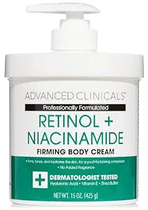 Advanced Clinicals Retinol Body Lotion, Firming & Anti-Aging Moisturizer for Crepey Skin, 15 Oz Retinol Face & Body Cream