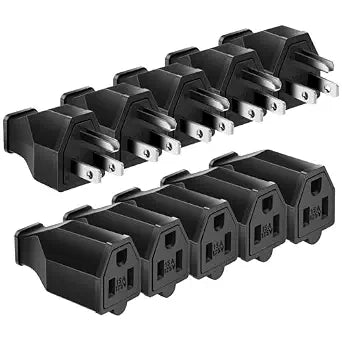 Extension Cord Repair Replacement Ends,Male and Female Electrical Plug EndsMale Plug End Eeplacement 3 Prong,125V 15A 2Pole 3Wire Connector Straight Blade Plug (Male&Female,5 Set)