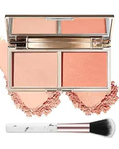 Blush Palette,Nude Peach Pink Powder Blush,Blusher Contour for Women Cheeks