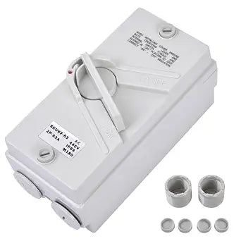 63A 2-Pole Enclosed Safety Disconnect Switch, 440V Universal Motor Disconnect Switch with ON/Off Sign, IP66 Waterproof for Generator, Welder, Boat, Outdoor Industrial Use