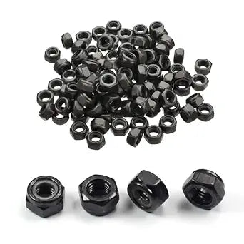 M3x0.5mm115 Pcs Locknuts Nylon Inserted Hex Lock Small Nuts Carbon Steel