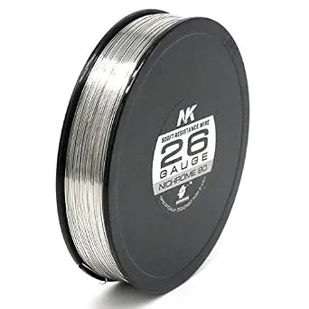 NK Nichrome Wire Ni80 Electric Resistance Wire Ni80Cr20 AWG 26 Gauge 500ft Spool for Heating Element (Ni80 26g 500ft)