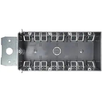 4-Gang Adjustable PVC Electrical Box, New Work, Metal Bracket, ETL Listed