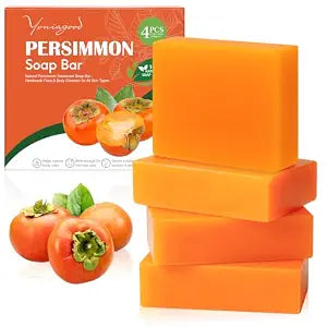 4 PCS Persimmon Soap Bar for Old People Smell, Deodorizing Cleaning
