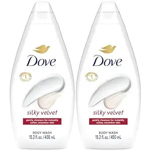 Dove Body Wash, Silky Velvet 2-Pack – Luxurious Moisturizing Cleanser for Smooth, Soft Skin, 15.22 Oz Ea