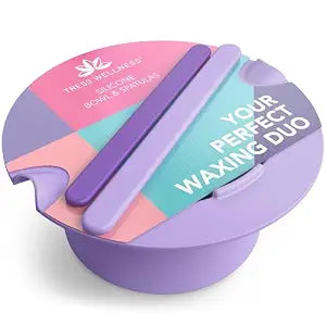 Tress Wellness Wax Warmer Silicone Liner (Purple) - Easy to Clean Silicone Wax Warmer Bowls With 2 Silicone Spatulas Compatible With 16 oz Electric Waxing Kit - Silicone Wax Pot Melting Wax Bowl
