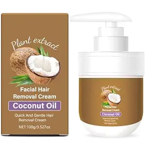 Gentle Coconut Oil Facial Hair Removal Cream for Women Sensitive Skin3.53oz