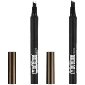 Maybelline New York TattooStudio Brow Tint Pen Makeup, Deep Brown, 0.037 fl. oz. (Pack of 2)