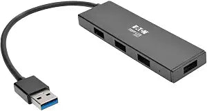 Eaton Tripp Lite 4-Port Portable Slim USB 3.0 Super Speed Hub with Built in Cable (U360-004-SLIM)