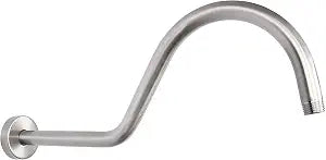 NearMoon Shower Extension Arm with Flange - S Shaped High Arc Gooseneck Long Shower Extender Pipe, Perfect for Rainfall Shower Head - Bathroom Accessory,16 Inch (Brushed Nickel)