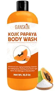Kojic Acid Soap for Hyperpigmentation – Skin Brightening Kojic Papaya Body Wash – Dark Spot Soap Reduces Acne, Scars, and Evens Skin Tone – Turmeric Body Wash for Brighter Glowing Face