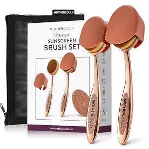 Mothercould Sunscreen Brush Set for Kids & Baby, 2 Brushes, Rose Gold