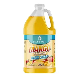 Bastion Antibacterial Hand Soap - Mango Foaming Hand Wash - 1/2 Gallon (64 oz.) Bulk. Refill Jug. Mango Scented. Non-toxic. Made in the USA.