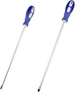 12-inch long Screwdriver Magnetic Tip Cross Head Flat Head NO.2 Screwdriver 2pack