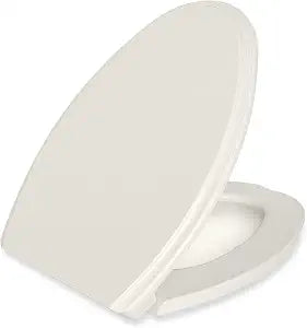 Elongated Toilet Seat, Oblong 18.5", Slow Close, Almond/Bone