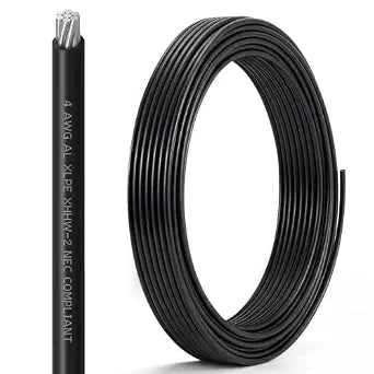 Relaxweex 25Ft 4 AWG XHHW-2 Aluminum Building Wire - UL Listed 600V 75A 90C Stranded Cable for Residential, Commercial and Industrial Power Distribution Systems
