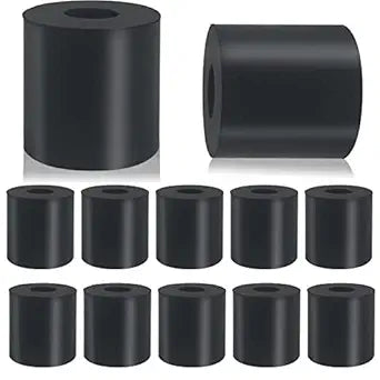 12 PCS Multi Purpose Rubber Spacer 1 Inch OD x 3/8 Inch ID x 1 Inch Thickness, Rubber Bushing Anti Vibration Spacer Thick Rubbers Washers for Home and Car