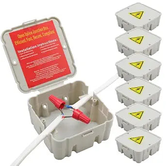 Open Splice repairing, One-Piece Grey Wire junction box (6-pack) - 5 Second Easy Installation