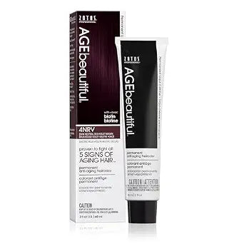 AGE beautiful Permanent Hair Color Cream, Warm & Rich Shades, 100% Gray Coverage Hair Dye with Biotin Anti-Aging Formula for Fuller, Thicker Hair, Professional Salon Quality